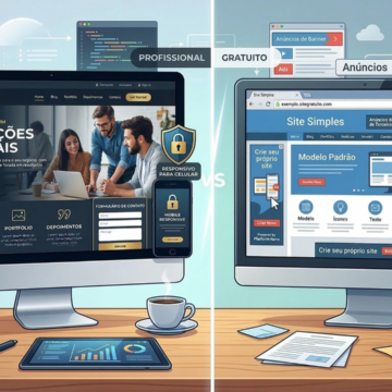 diferença entre site profissional e site gratuito